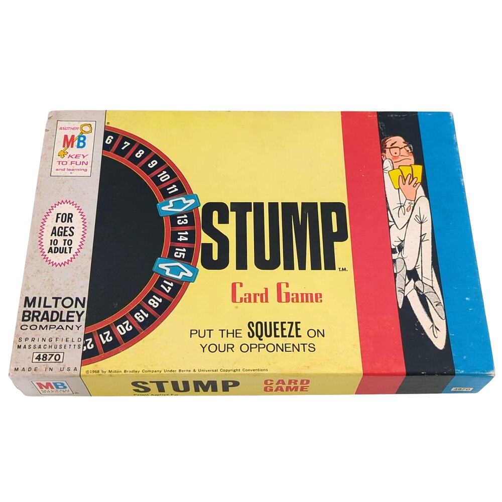 VTG 1968 Milton Bradley STUMP Card Game Complete in Box Retro Ages 10+ Made USA